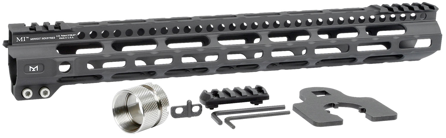 Midwest Industries MIULW15 Ultralight  AR-15 Black Hardcoat Anodized Aluminum/Polymer 15″ Picatinny/M-LOK
