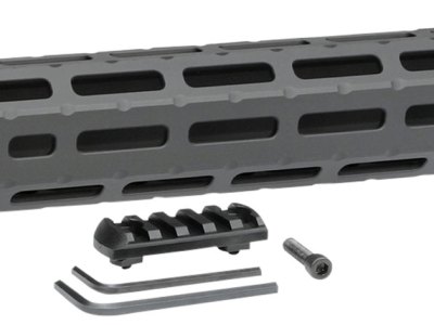 Midwest Industries MICRPC9X Combat  Ruger PC9 M-Lok Handguard Black Hardcoat Anodized 6061-T6 Aluminum 14″