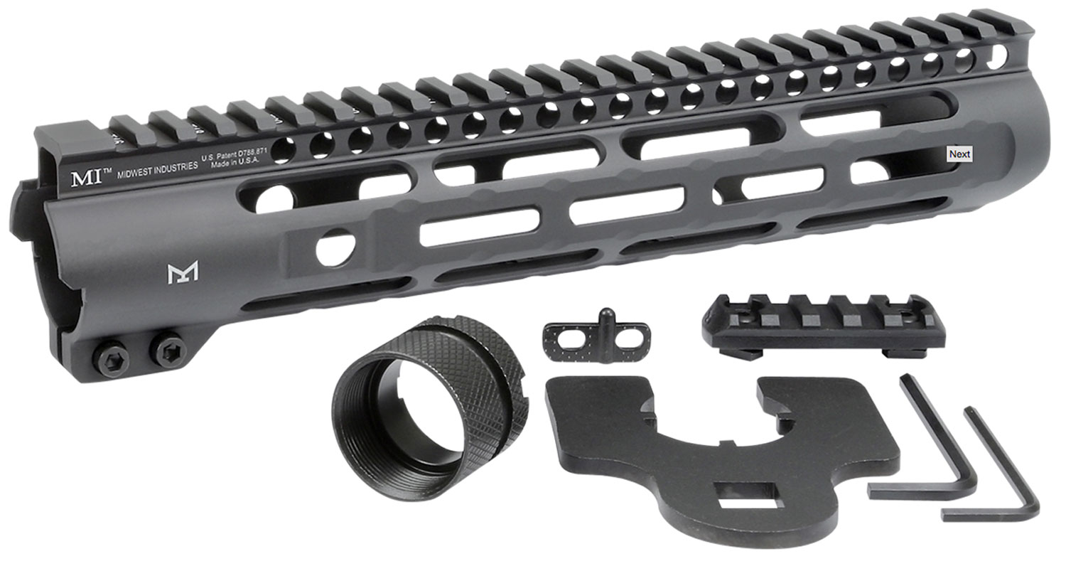 Midwest Industries MISLH105 Slimline  AR-15 Black Hardcoat Anodized Aluminum/Polymer 10.50″ Picatinny/M-LOK