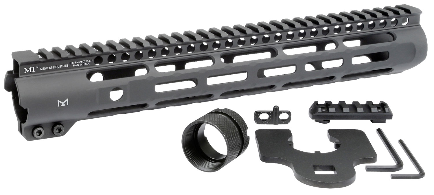 Midwest Industries MISLH12625 Slimline  AR-15 Black Hardcoat Anodized Aluminum/Polymer 12.625″ Picatinny/M-LOK
