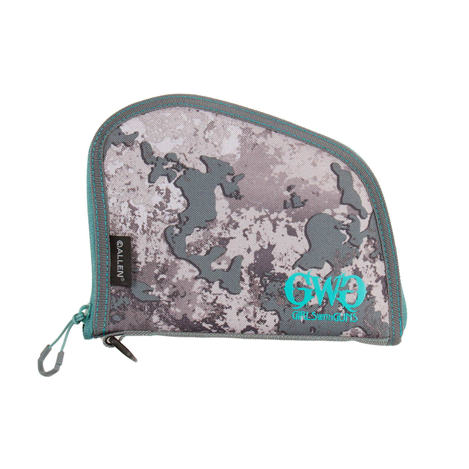 Girls With Guns 918 In The Shade Handgun Case 8″ Gray/Teal/Shade Camo, Locking Zipper