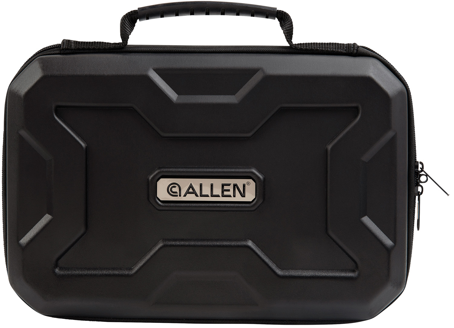Allen 8212 EXO  Handgun Case Black Polymer, Egg Crate Foam, Lockable Zipper & Molded Rubber Handle 12″ L
