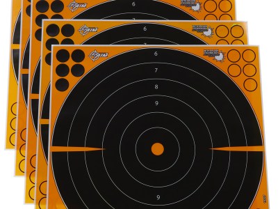 EZ-Aim 15227 Splash Reactive  Self-Adhesive Paper Black/Orange 16″ Bullseye 5 Pack
