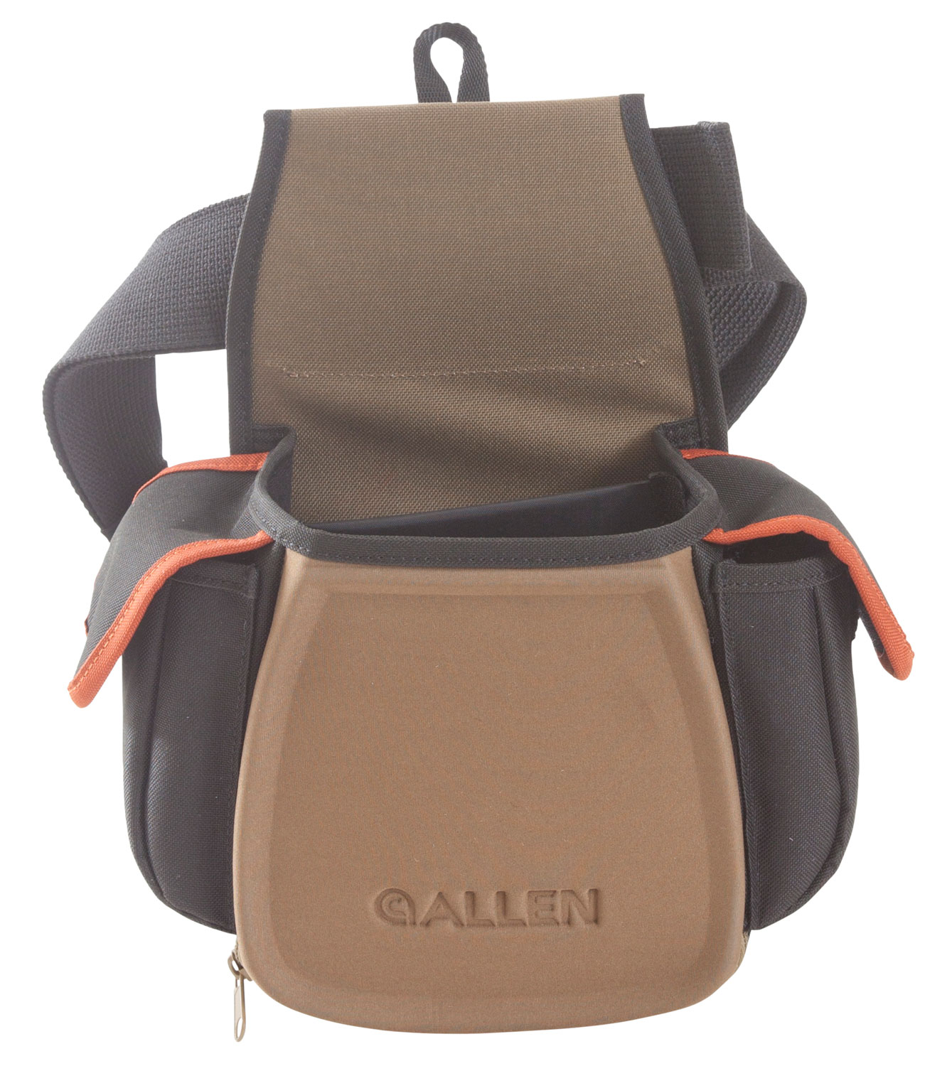Allen 8306 Eliminator Pro Double Compartment Shooting Bag Black w/Coffee & Copper Accents, Elastic Loops, Side Pockets & D-Ring 7″ x 4.75″ x 12″ Exterior Dimensions