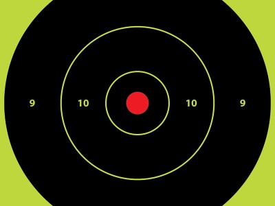 Pro-Shot 12BGREENTG12PK SplatterShot  12″ Bullseye Hanging Heavy Paper Black/Red Impact Enhancement Yes White 12 PK