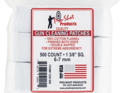Pro-Shot 138500 Cleaning Patches  6mm/7mm 1.38″ Cotton Flannel 500 Per Pkg