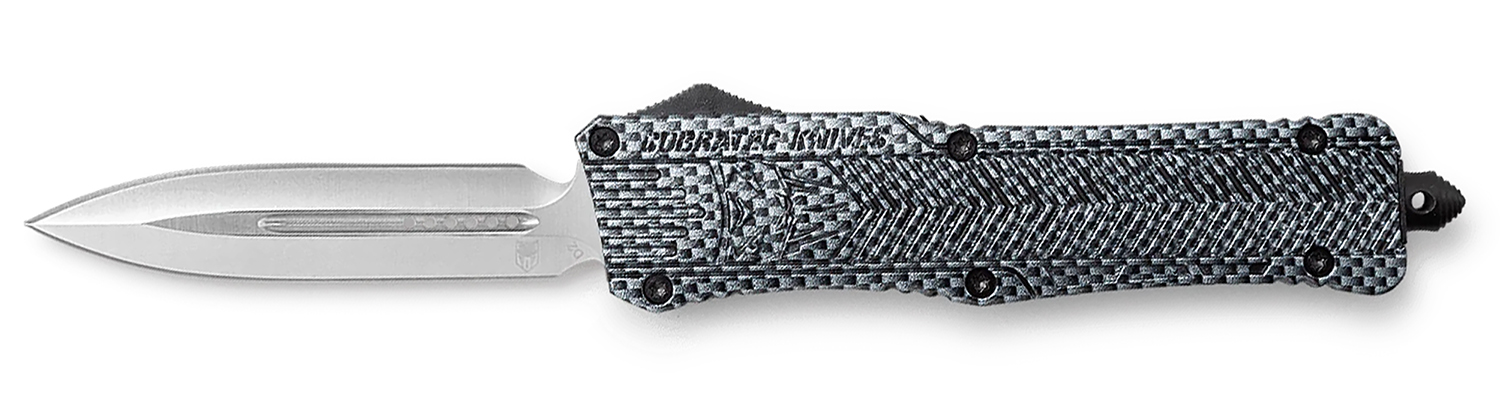 CobraTec Knives LCFCTK1LDAGNS CTK-1  Large 3.75″ OTF Dagger Plain D2 Steel Blade/Carbon Fiber Aluminum Handle Features Glass Breaker Includes Pocket Clip