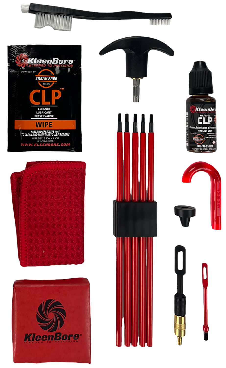 KleenBore SAF300 SAF-T-CLAD Universal Classic Cleaning Kit 22 Cal – 12 Gauge Handguns / Rifles / Shotguns