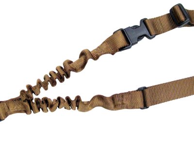 Tacshield T6010CY Shock Sling Coyote Tan Webbing Single-Point Rifle/Shotgun