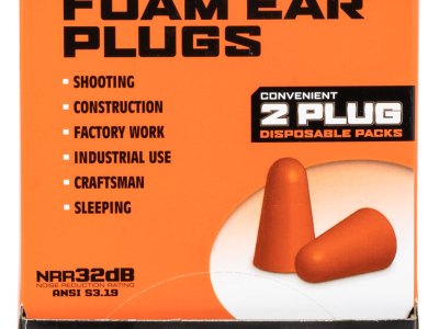 Walker’s GWPFOAMPLUG Foam Ear Plugs Counter Display Disposable 32 dB Orange 100 Pair (200 Count)