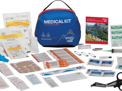 Adventure Medical Kits 01001003 Mountain Backpacker Medical Kit Treats Injuries/Illnesses Water Resistant Blue