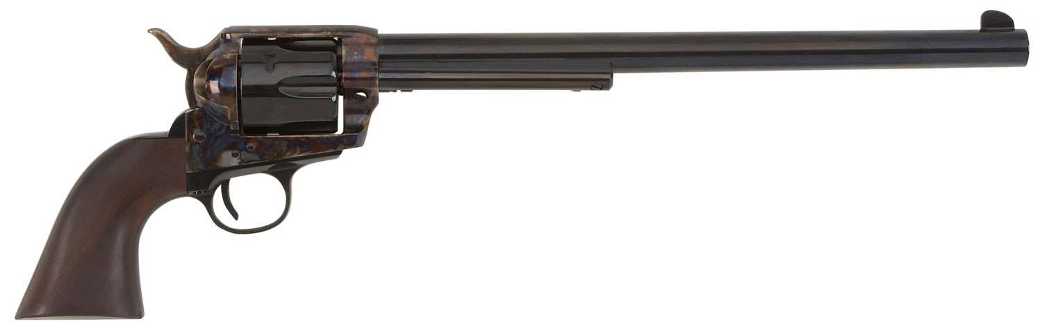 Pietta HF45CHS12NM 1873 Great Western II Buntline 45 Colt (LC) 6rd 12″ Blued Steel Barrel & Cylinder, Deep Color Case Hardened Steel Frame, Walnut Grip