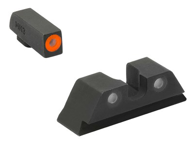 Meprolight USA 402243131 Hyper-Bright Sight Set Green Tritium Orange Outline Front Sight-Green Tritium Black Outline Rear Sight Glock 17/17L/19/22