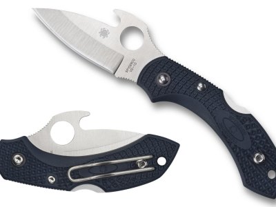 Spyderco C28PGYW2 Dragonfly 2  2.28″ Folding Drop Point Plain VG-10 SS Blade Gray Bi-Directional Texturing FRN Handle Includes Pocket Clip