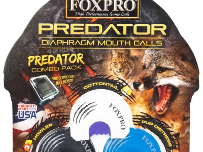 Foxpro COYCOMBO Predator Combo Diaphragm Call Double/Triple Reed Cottontail Sounds Attracts Predators Black/Blue/White 3 Piece