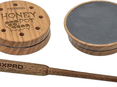 Foxpro HPSLATE Honey Pot  Friction Call Attracts Turkeys, Natural Honey Locust Wood/Slate