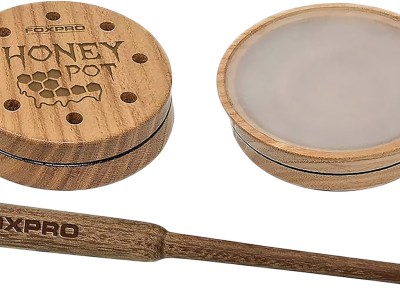 Foxpro HPCRYSTAL Honey Pot  Friction Call Turkey Sounds Attracts Turkeys Natural Honey Locust Wood/Crystal