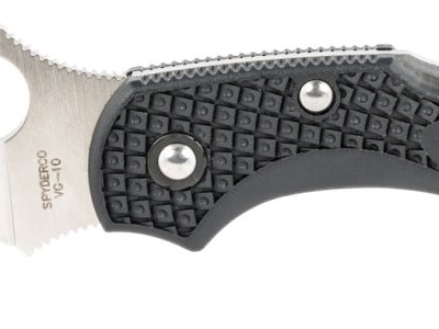 Spyderco C28FPWCBK2 Dragonfly 2 Lightweight 2.28″ Folding Wharncliffe Plain VG-10 SS Blade Black Bi-Directional Texturing FRN Handle Includes Pocket Clip