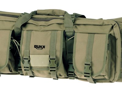 Rukx Gear ATICT36DGG Tactical Double Gun Case 36″ Water Resistant Green 600D Polyester w/ Non-Rust Zippers Reinforced Velcro & Adjustable Back Straps