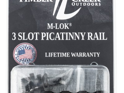 Timber Creek Outdoors M3SPRBL M-LOK 3 Slot Picatinny Rail  Black Anodized