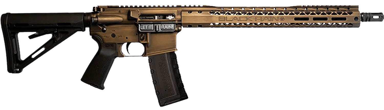 Black Rain BROSS2020FRBB Fission  5.56x45mm NATO 16″ 30+1 Bronze Battleworn Cerakote Black Adjustable Magpul MOE Stock