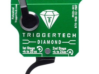 TriggerTech R70TGB02TNF Diamond  Two-Stage Flat Clean Trigger with 0.50-2.80 lbs Draw Weight & Green w/Black Parts Finish for Remington 700 Right