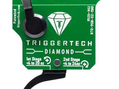 TriggerTech R70TGB02TNP Diamond  Two-Stage Pro Curved Trigger with 0.50-2.80 lbs Draw Weight & Green w/Black Parts Finish for Remington 700 Right