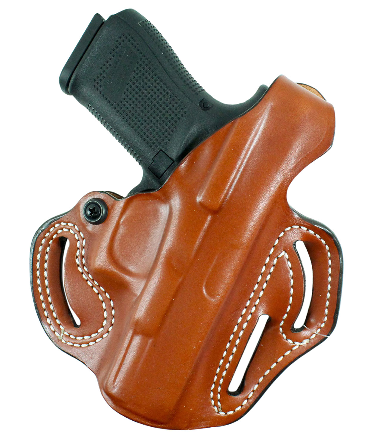 DeSantis Gunhide 001TA21Z0 Thumb Break Scabbard OWB Tan Leather Belt Slide Fits 1911 Fits 5″ Barrel Right Hand