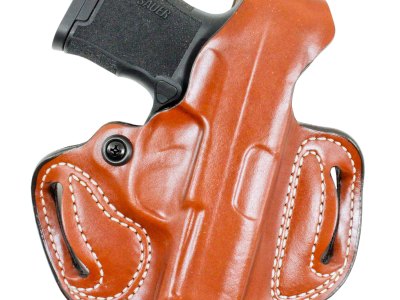 DeSantis Gunhide 085TA7QZ0 Thumb Break Mini Slide OWB Tan Leather Belt Loop Fits Ruger 57 Right Hand