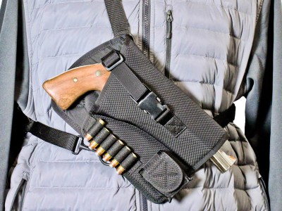 DeSantis Gunhide M72BALRZ0 Yukon Hunting Rig  Shoulder Nylon Shoulder Fits Ruger GP100 4″ Right Hand