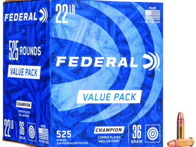 Federal 745 Champion Training Value Pack 22LR 36gr Copper Plated Hollow Point 525 Per Box/10 Case