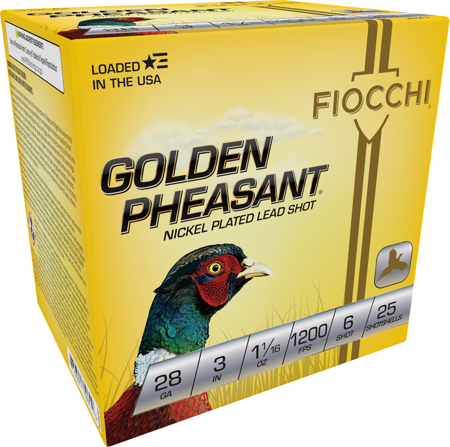 Fiocchi 283GP6 Golden Pheasant Extrema 28Gauge 3″ 11/16oz 6Shot 25 Per Box/10 Case