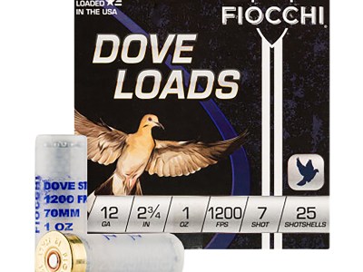 Fiocchi 12DLS17 Dove & Quail  12Gauge 2.75″ 1oz 7Shot 25 Per Box/10 Case