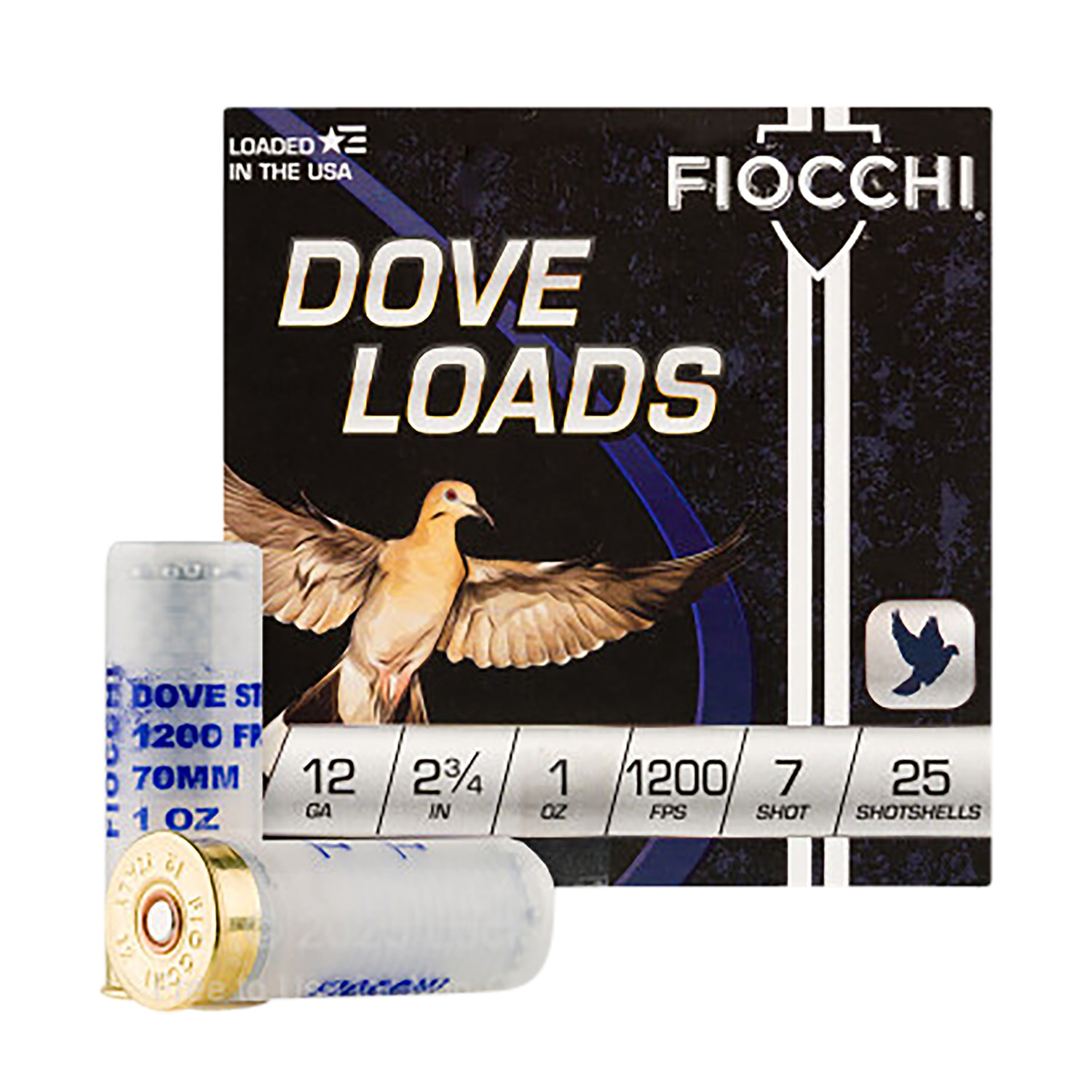Fiocchi 12DLS17 Dove & Quail  12Gauge 2.75″ 1oz 7Shot 25 Per Box/10 Case