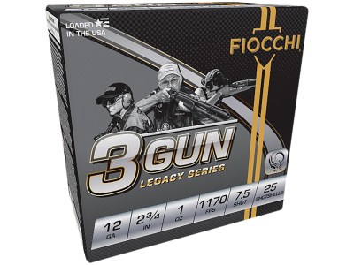 Fiocchi 12DL3G75 3-Gun Match Legacy Series 12Gauge 2.75″ 1oz 7.5Shot 25 Per Box/10 Case