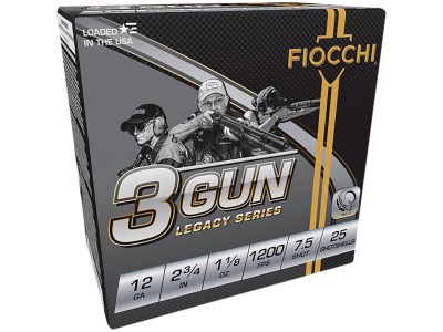 Fiocchi 12DH3G75 3-Gun Match Legacy Series 12Gauge 2.75″ 1 1/8oz 7.5Shot 25 Per Box/10 Case