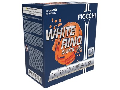 Fiocchi 12WRSL75 Exacta Target White Rino Super Light 12Gauge 2.75″ 1 1/8oz 7.5Shot 25 Per Box/10 Case
