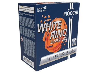 Fiocchi 12WRSL8 Exacta Target White Rino Super Light 12Gauge 2.75″ 1 1/8oz 8Shot 25 Per Box/10 Case