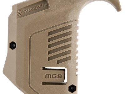 Recover Tactical MG9-02 Angled Mag Pouch  Tan Polymer, Picatinny Rail Mount, Compatible w/ Glock