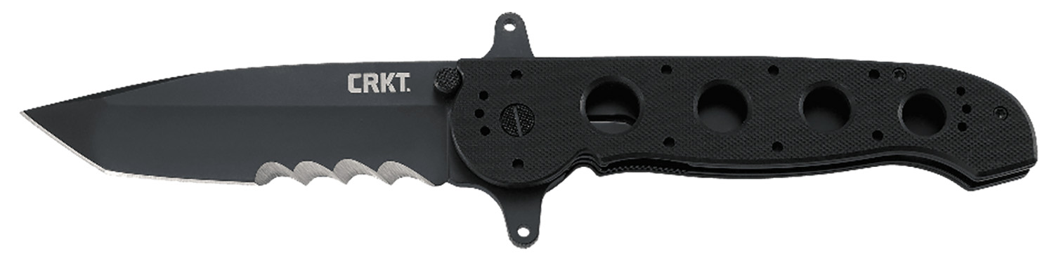 CRKT M1614SFG M16 14SFG 3.99″ Folding Tanto Veff Serrated Black Teflon Coated 4116 Stainless Steel Blade/ Black G10 Handle Includes Pocket Clip