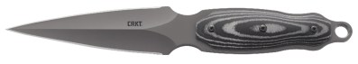 CRKT 2075 Shrill  4.77″ Fixed Plain Dual-Edge Gray TiN 8Cr13MoV SS Blade/ Black/Gray SS w/Resin Fiber Overlay Handle Includes Sheath