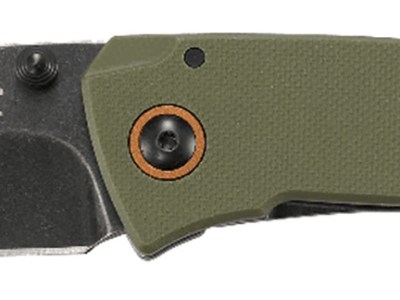 CRKT 2520 Tuna  3.22″ Folding Plain Stonewashed 8Cr14MoV SS Blade Black/Green G10/SS Handle Includes Pocket Clip