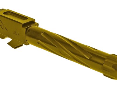 Rival Arms RA20G102E Precision V1 Match Grade 9mm Luger Compatible w/Glock 17 Gen3-4, 4.49″ Fluted Threaded Gold PVD Stainless Steel