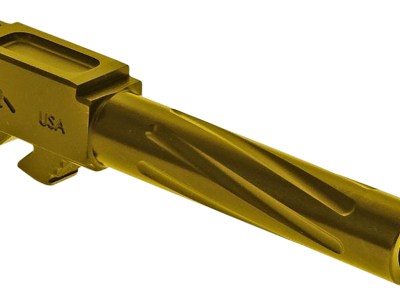 Rival Arms RA20G203E Precision V1 Match Grade 9mm Luger Compatible w/Glock 19 Gen5, 4.02″ Fluted Gold PVD Stainless Steel