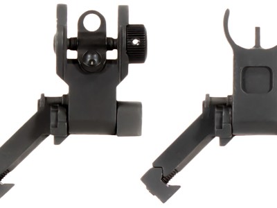 Aim Sports MT45FS AR Low Profile 45 Degree Flip-Up Sight Set  Black Anodized 45 Degree Low Profile for AR-15