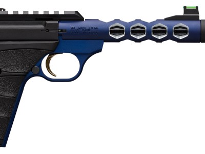 Browning 051562490 Buck Mark Plus 22 LR 10+1 5.90″ Vision, Threaded w/Sawtooth Cuts Barrel, Matte Black Optic Ready/Serrated Steel Slide, Blue Anodized Aluminum Black Ultragrip FX Grips