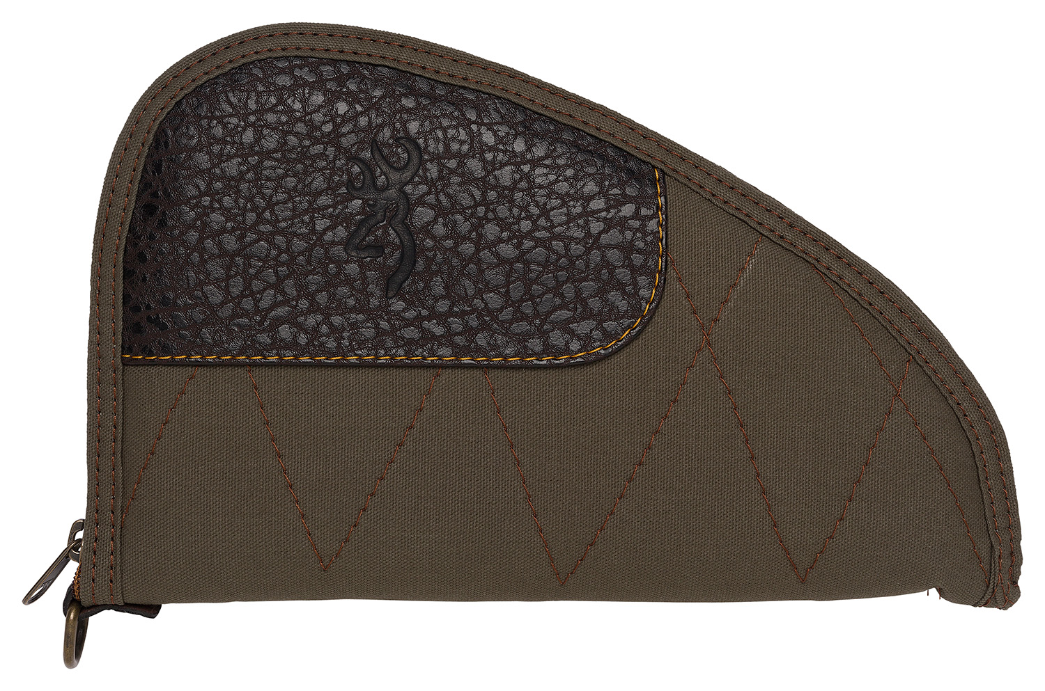 Browning 1435048411 Laredo Pistol Rug 11″ Long Olive w/ Brown Accents Canvas/Leather Holds Handgun