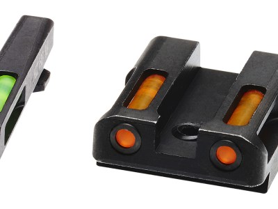 HiViz GLN429 LiteWave H3 Sight Set for Glock Green Tritium White Outline Front Sight-Orange Fiber Optic Rear Sight