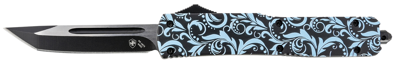 Templar Knife MMDT231 Gen II Maiden Teal Slim 3.43″ OTF Tanto Plain Black Oxide Stonewashed 440C SS Blade, 5.05″ Teal Aluminum Handle, Glass Breaker