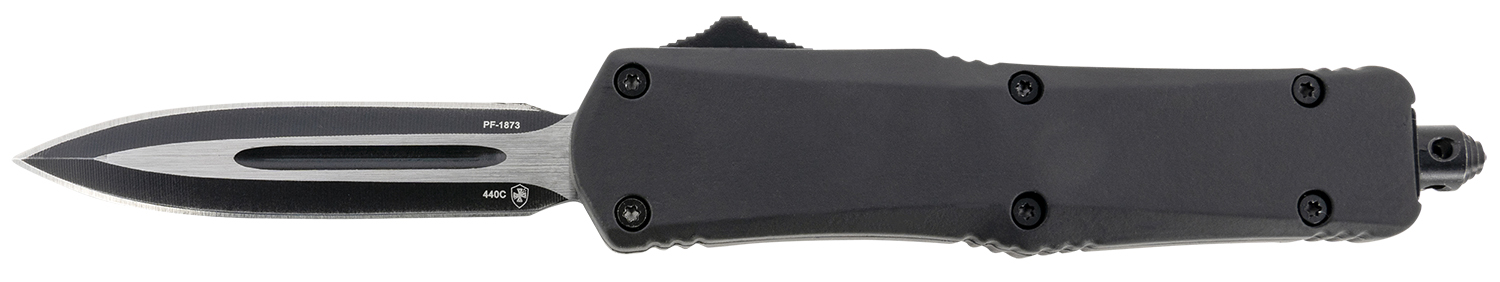Templar Knife SBR131 Gen II  Small 2.69″ OTF Dagger Plain Black Oxide Stonewashed 440C SS Blade, 4.31″ Black Aluminum/Rubber Handle, Glass Breaker